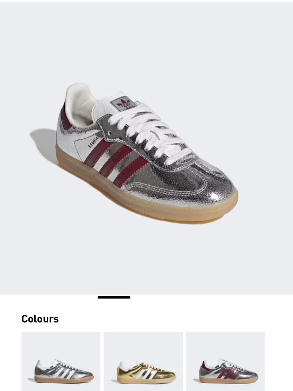 Adidas Samba OG Silver Metallic Maroon
Women's